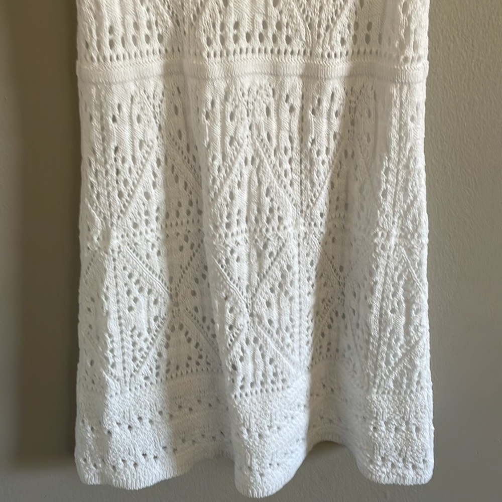 ZARA knit dress crotchet white cotton organic - Picture 6 of 12